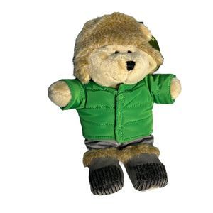 Starbucks Coffee Bearista‎ Teddy Bear Boy 2011 Plush 104th Ed. Gift Green Puffer